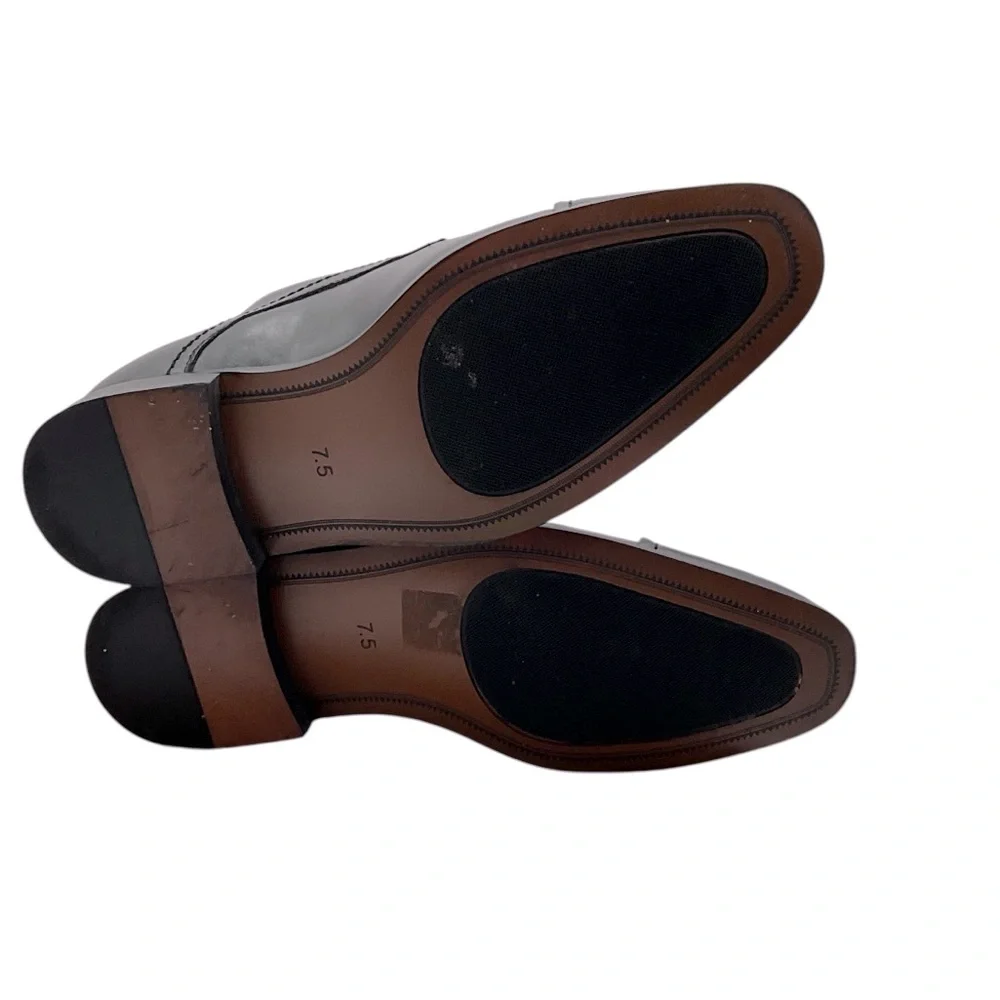 Bruno Marc Men's Classic leather Black Dress Shoes‎ 7.5
